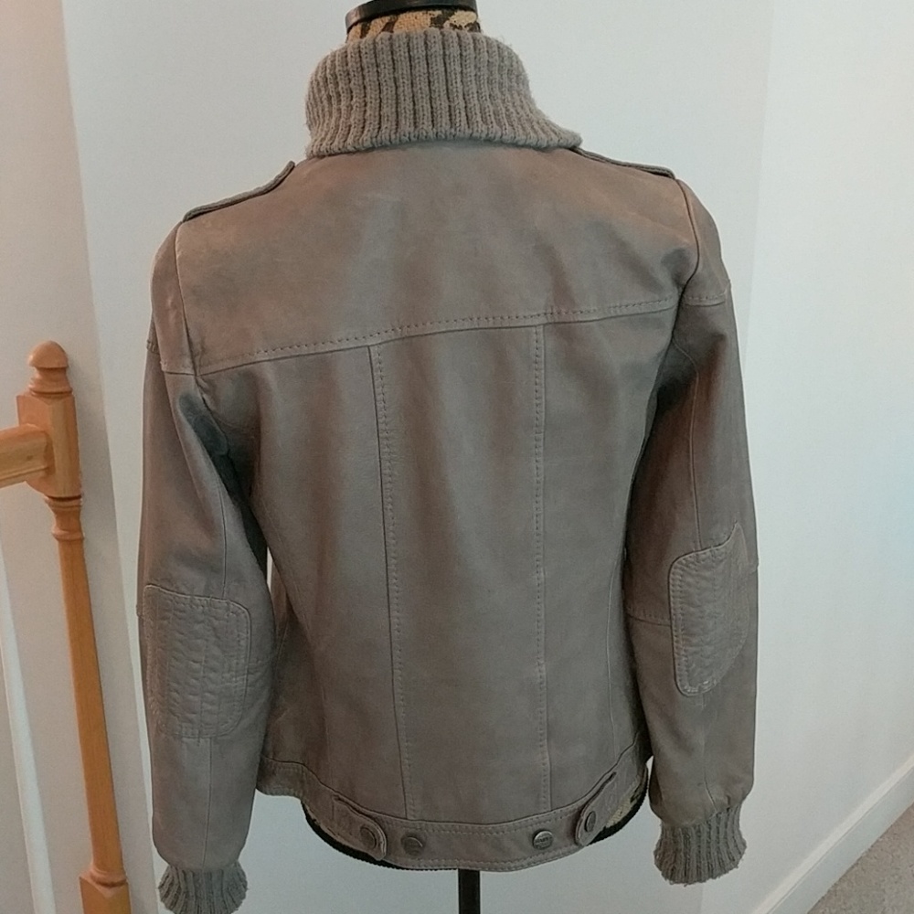 Eddie Bauer Gray Leather Jacket - image 3